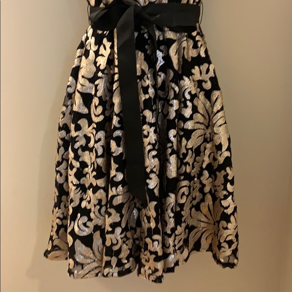 Betsy Adams black dress with gold sequins size 4 - Picture 3 of 8